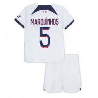 Paris Saint-Germain Marquinhos #5 Gostujuci Dres za djecu 2023-24 Kratak Rukav (+ Kratke hlače)